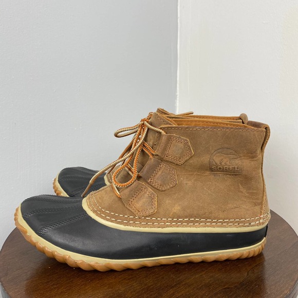 Sorel Out N about Leather Snow Boot Sz 7 - Picture 3 of 10